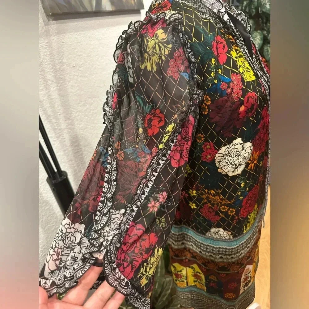 Alice + Olivia beautiful printed mini dress size L - Picture 11 of 15